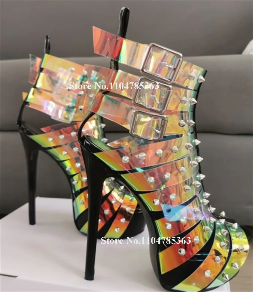 Сексуальные женские босоножки на шпильке с заклепками из ПВХ и ремешками, красные, черные туфли из лакированной кожи с открытым носком, на высокой платформе, на тонком каблуке для вечеринок
Сексуальные женские босоножки на шпильке с заклепками из ПВХ и ремешками, красные, черные туфли из лакированной кожи с открытым носком, на высокой платформе, на тонком каблуке для вечеринок