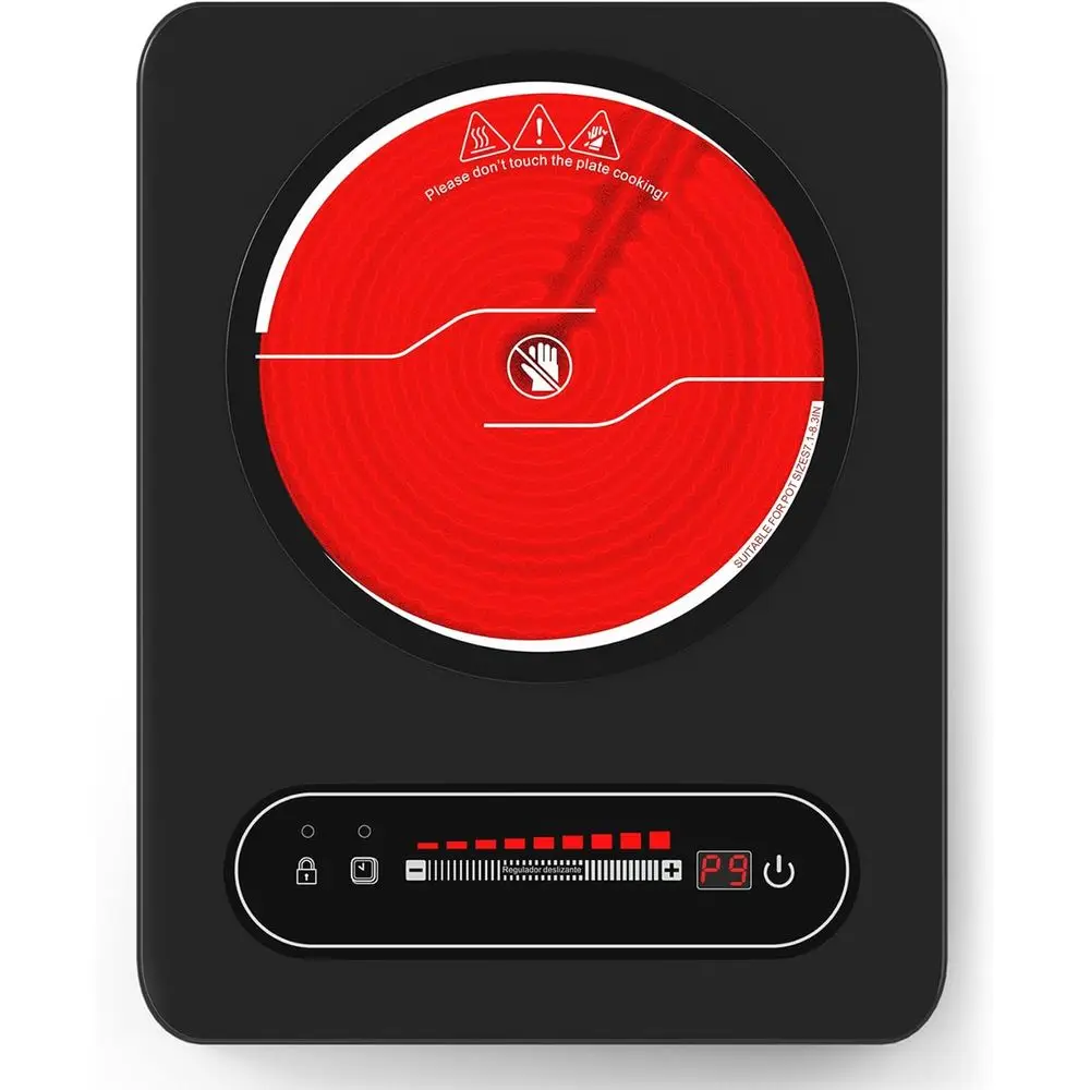 110V 1800W LED Touch Electric Cooktop with 10 Power Levels, Timer, Safety Lock and Overheat Protection
110V 1800W LED Touch Electric Cooktop with 10 Power Levels, Timer, Safety Lock and Overheat Protection