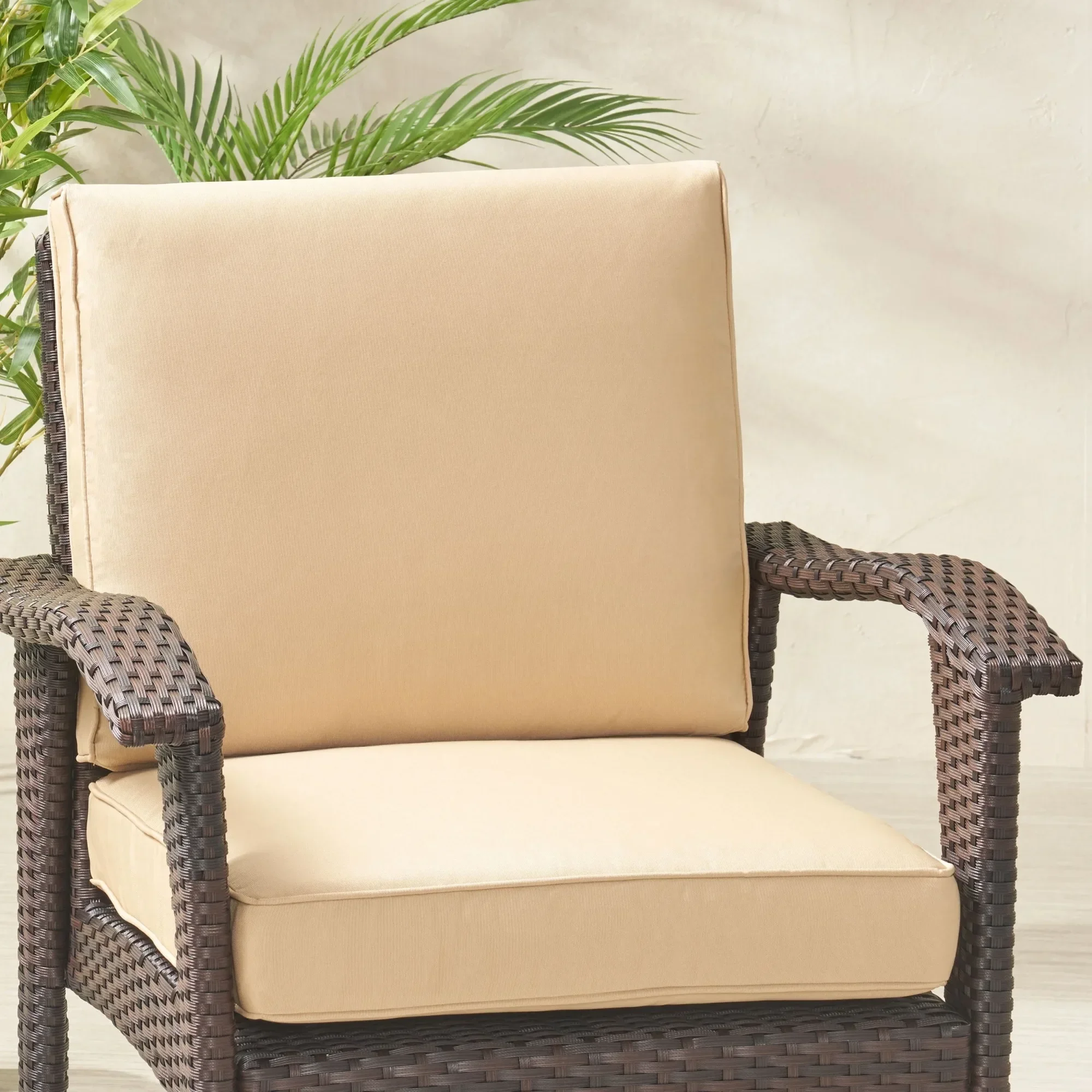 Outdoor Water Resistant Fabric Club Chair Cushions in Tan
Outdoor Water Resistant Fabric Club Chair Cushions in Tan
