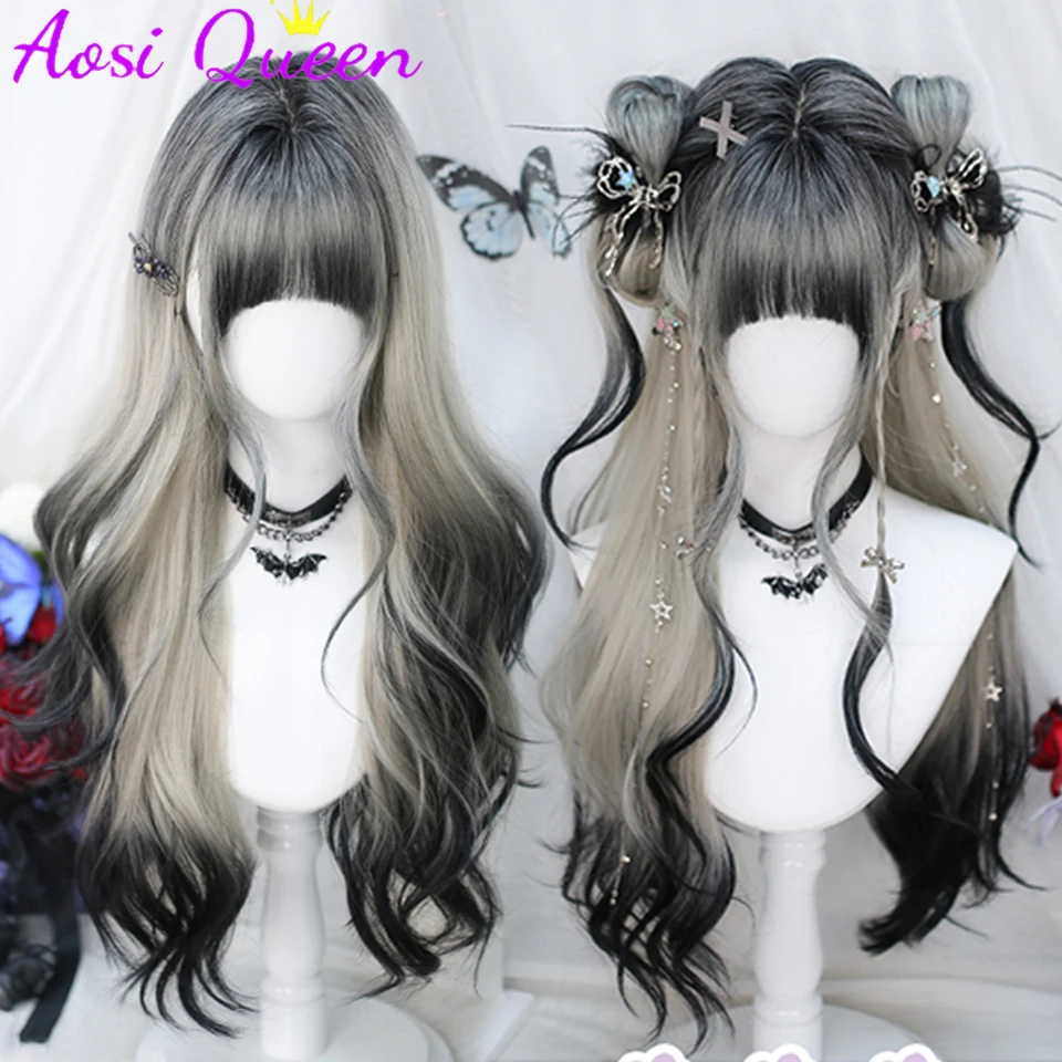 Synthetic Long Body Wave Black And Gray Gradient Cosplay Wigs Heat Resistant Synthetic Wigs Bangs Natural Lolita Wigs For Women
Synthetic Long Body Wave Black And Gray Gradient Cosplay Wigs Heat Resistant Synthetic Wigs Bangs Natural Lolita Wigs For Women