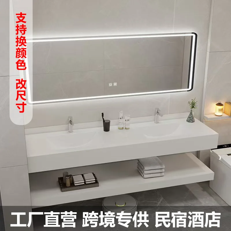 Hot bending integrated basin, bathroom cabinet combined rock slab seamless
Hot bending integrated basin, bathroom cabinet combined rock slab seamless