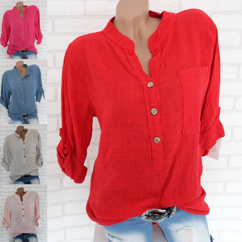 Customizable Oversized Women Blouses Cotton Linen Blouse Autumn Shirts Casual Long Sleeve Button V Neck Loose Shirt Lady Tops
Customizable Oversized Women Blouses Cotton Linen Blouse Autumn Shirts Casual Long Sleeve Button V Neck Loose Shirt Lady Tops