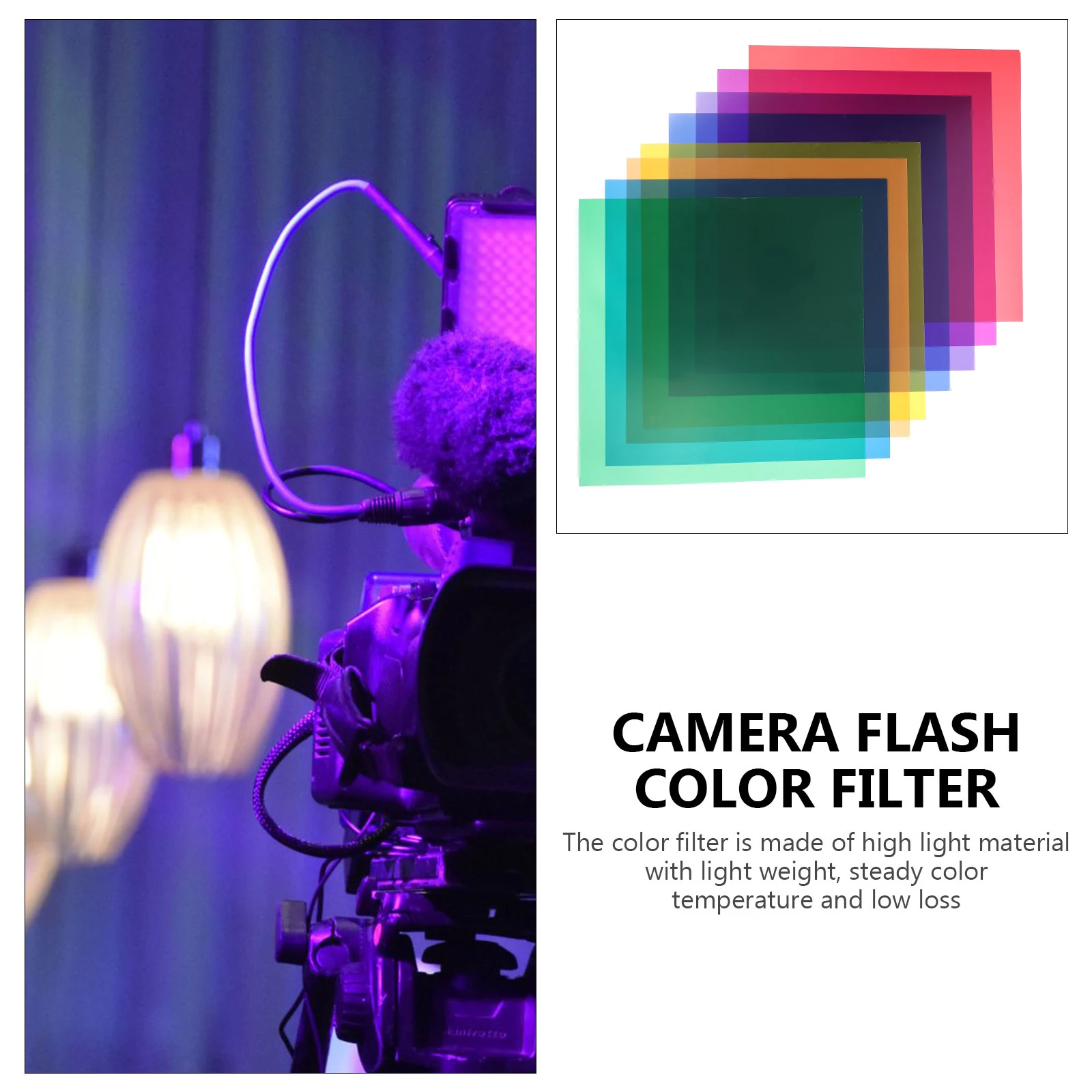 8pcs Transparent Color Gel Filters For Led Strobe Flashlights Lighting Color Correction Film Sheets Overlays Filter Kits Video
8pcs Transparent Color Gel Filters For Led Strobe Flashlights Lighting Color Correction Film Sheets Overlays Filter Kits Video