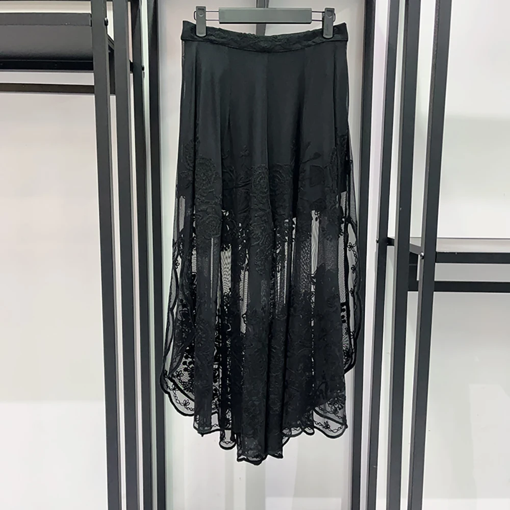 Vintage Floral Lace Mesh Skirt Women High Waist Sheer Mesh Flowy Asymmetric Hem Casual Party Maxi Skirt New Y2K for Summer 2026
Vintage Floral Lace Mesh Skirt Women High Waist Sheer Mesh Flowy Asymmetric Hem Casual Party Maxi Skirt New Y2K for Summer 2026