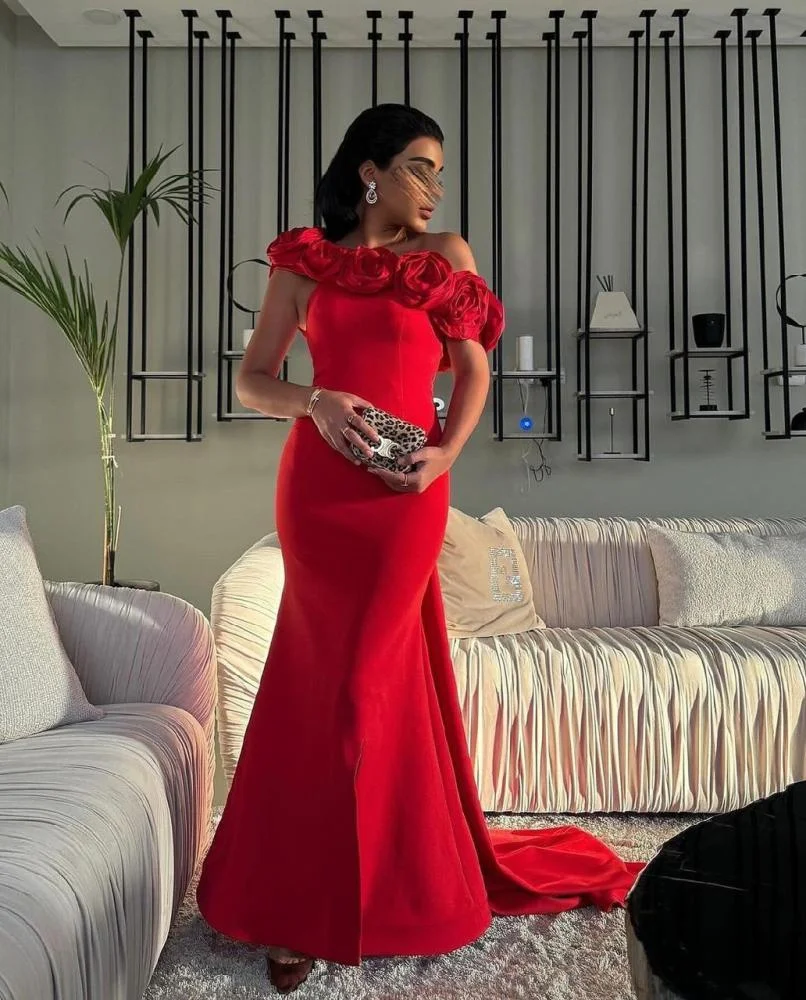 Vintage Red Mermaid Evening Dresses for Women Floral Off Shoulder Birthday Party Prom Gowns Customized Formal Robe De Soiree
Vintage Red Mermaid Evening Dresses for Women Floral Off Shoulder Birthday Party Prom Gowns Customized Formal Robe De Soiree