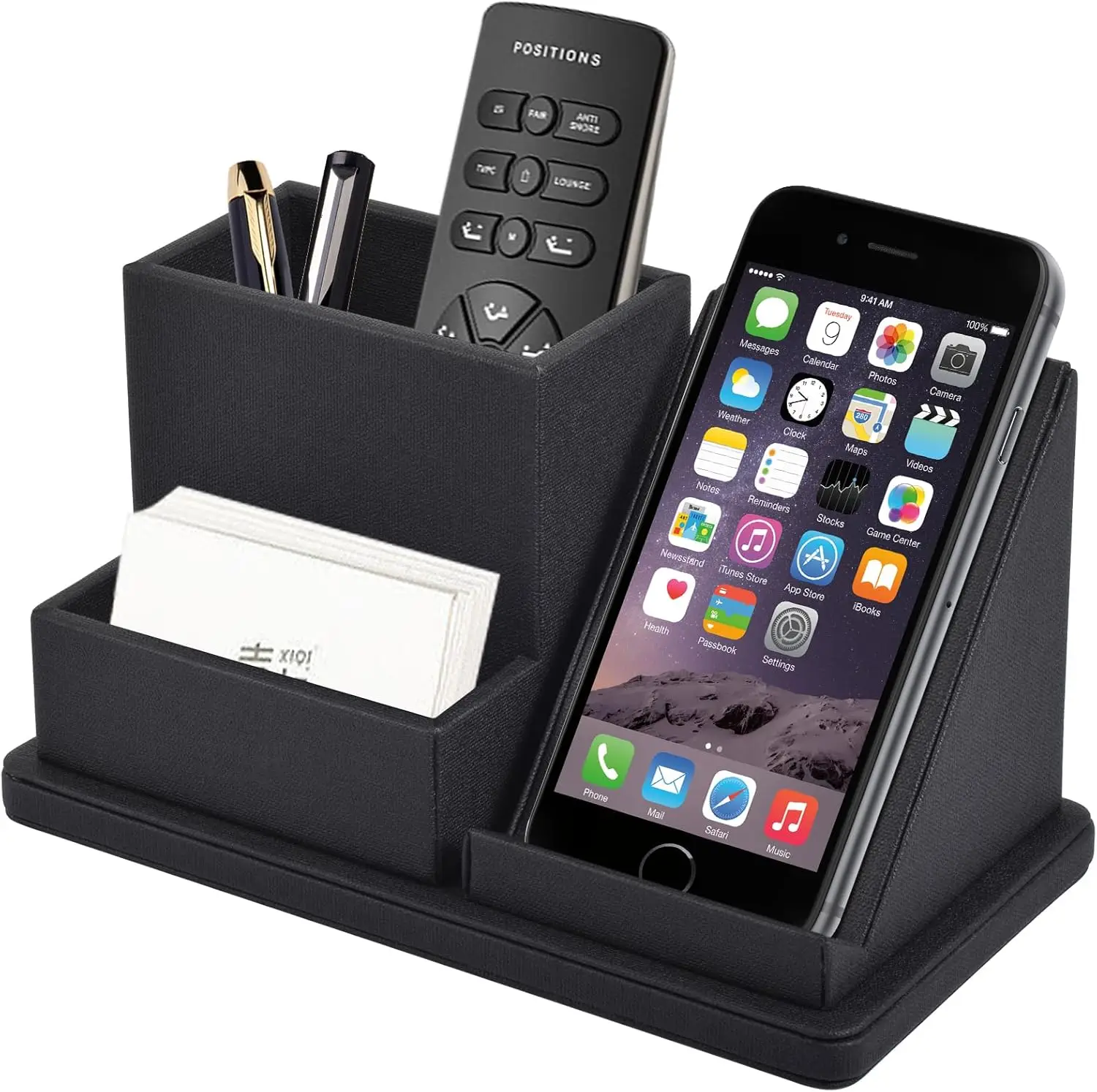 Multi-Function PU Leather Desk Organizer with Phone Holder, 3 Compartments
Multi-Function PU Leather Desk Organizer with Phone Holder, 3 Compartments