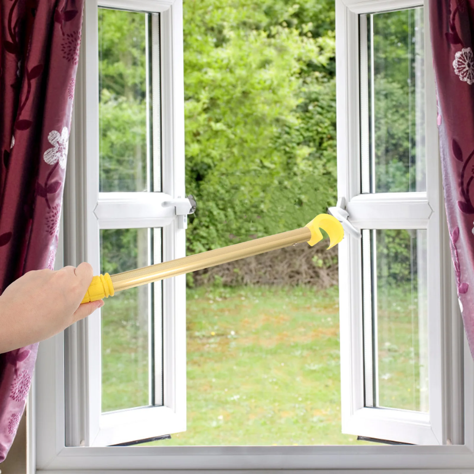 Adjustable Window Rod Extendable Handle for Awning and Sliding Windows Easy Open Close Tool for Hard to Reach Kitchen Bay