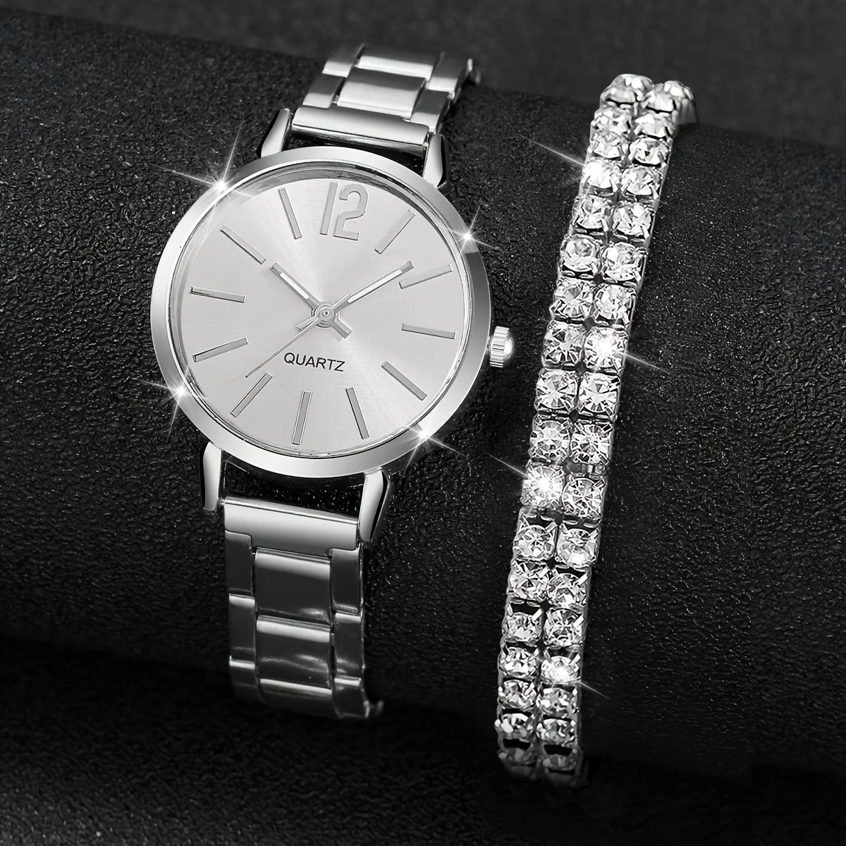 2pcs/set Women's Business Minimalist Quartz Watch Analog Steel Band Wrist Watch & Bracelet, Gift For Mom Her
2pcs/set Women's Business Minimalist Quartz Watch Analog Steel Band Wrist Watch & Bracelet, Gift For Mom Her