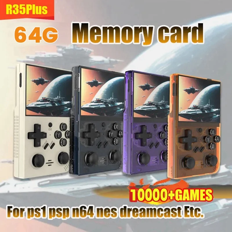 Консоль игровая R35plus в стиле ретро, 64 ГБ, 10000 + игр, дюйма, IPS экран, портативная игровая консоль, система Linux для GBA PSP PS1
Консоль игровая R35plus в стиле ретро, 64 ГБ, 10000 + игр, дюйма, IPS экран, портативная игровая консоль, система Linux для GBA PSP PS1