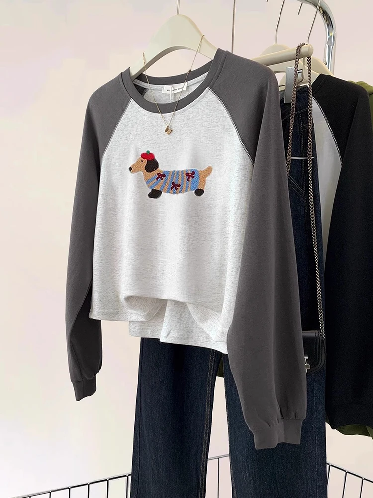 Fashion Short T-shirt Women's Korean Style Loose Hoodies Autumn New Vintage Long Sleeve Tops Casual Versatile Pullover
Fashion Short T-shirt Women's Korean Style Loose Hoodies Autumn New Vintage Long Sleeve Tops Casual Versatile Pullover