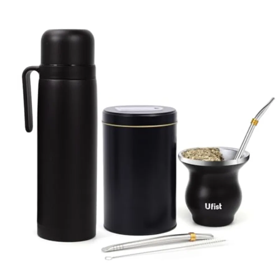 Complete Yerba Mate Cup Set - 304 18/8 Stainless Steel Modern Mate Gourd Thermal Flask Tea Container 2 Bombillas and Cleaning B
Complete Yerba Mate Cup Set - 304 18/8 Stainless Steel Modern Mate Gourd Thermal Flask Tea Container 2 Bombillas and Cleaning B