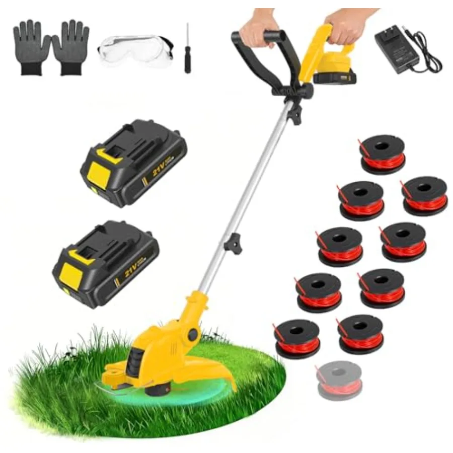 21V Cordless String Trimmer 2.5Ah Battery Powe with Fast Charger 12'' Grass Cutter with Auto Line Feed 2-in-1 Grass TrimmerandE
21V Cordless String Trimmer 2.5Ah Battery Powe with Fast Charger 12'' Grass Cutter with Auto Line Feed 2-in-1 Grass TrimmerandE