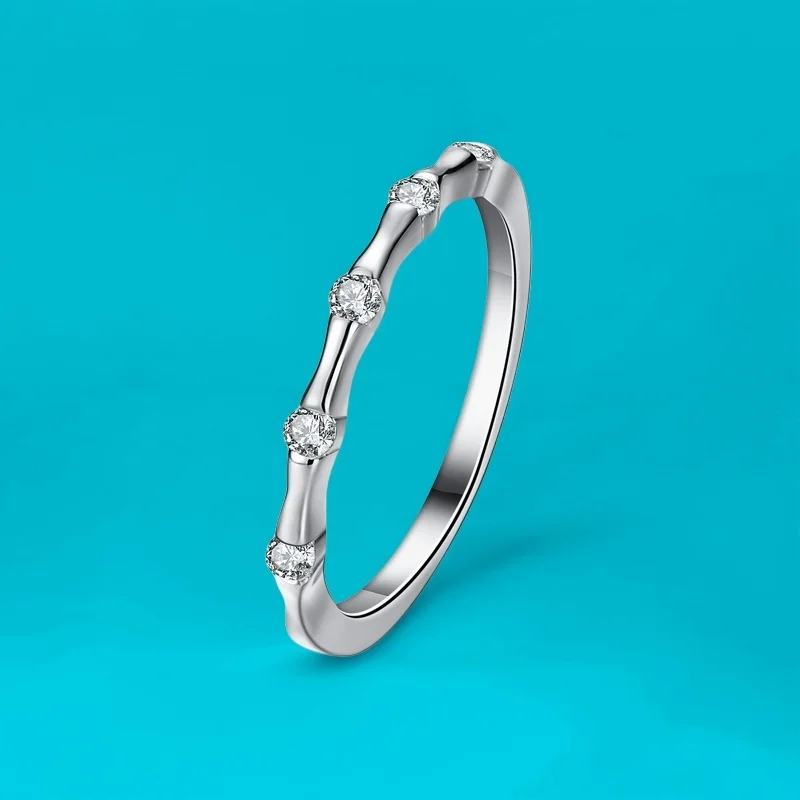 S925 Silver Bamboo Joint Stacking Rings for Women European Fashion Style GBA Certified Moissanite Jewelry with Free Gift Box
S925 Silver Bamboo Joint Stacking Rings for Women European Fashion Style GBA Certified Moissanite Jewelry with Free Gift Box