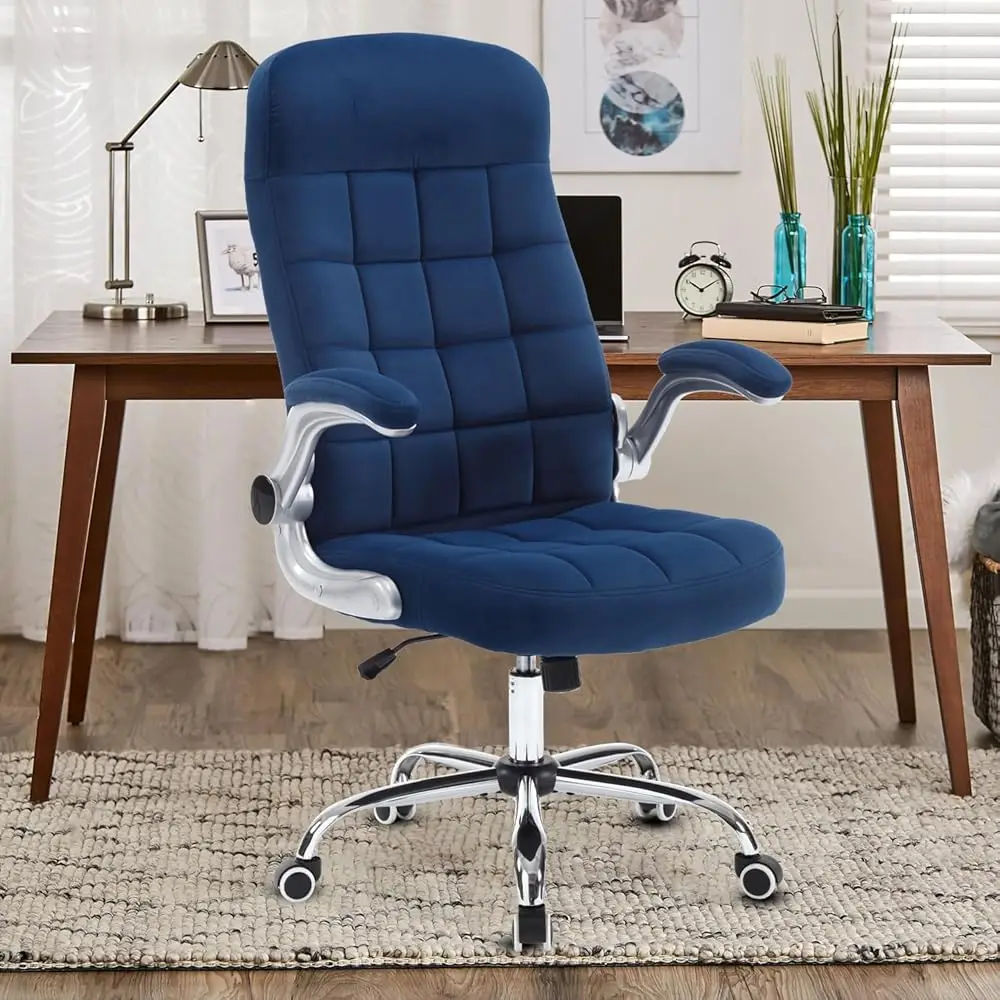 High Ba Fabric Office Chair Blue, Velvet Executive Desk Chair With Flip-Up Arms, Ergonomic Office Chairs With Lumbar Support,
High Ba Fabric Office Chair Blue, Velvet Executive Desk Chair With Flip-Up Arms, Ergonomic Office Chairs With Lumbar Support,