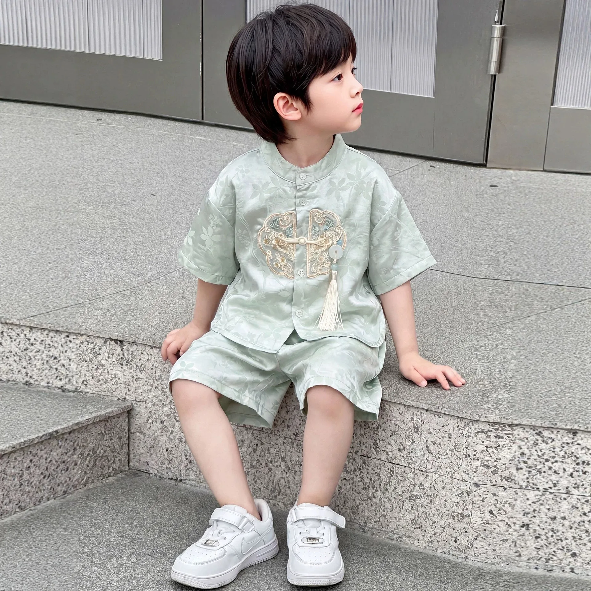 Fashion Summer Short Sleeve Two-piece Set Kids Clothes Casual Boy Outfit Baby Tang Style Children's Sets Hanfu Suit Boys Costume
Fashion Summer Short Sleeve Two-piece Set Kids Clothes Casual Boy Outfit Baby Tang Style Children's Sets Hanfu Suit Boys Costume