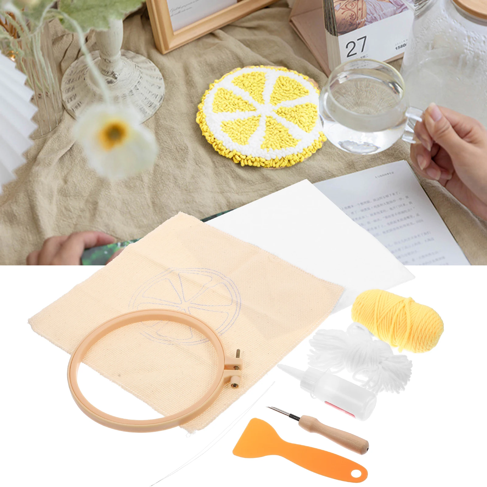 Punch Needling Kit Embroidery Starter Sewing Gift Beginners Kits Coasters Metal for Supplies
Punch Needling Kit Embroidery Starter Sewing Gift Beginners Kits Coasters Metal for Supplies