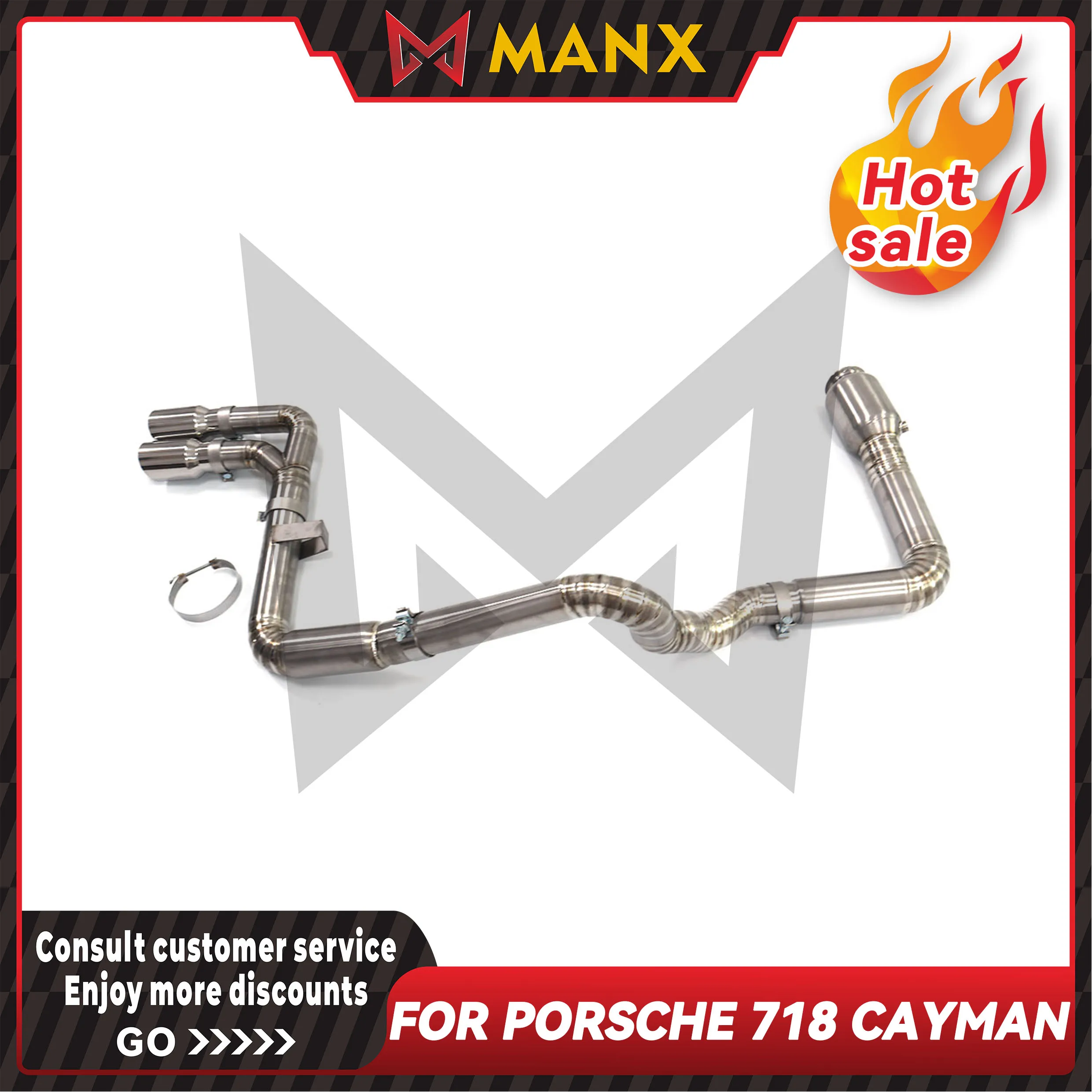 MANX Suitable For Porsche 718 Cayman Titanium Alloy Catback Performance Exhaust Tips Downpipe Full Sets Car Parts
MANX Suitable For Porsche 718 Cayman Titanium Alloy Catback Performance Exhaust Tips Downpipe Full Sets Car Parts