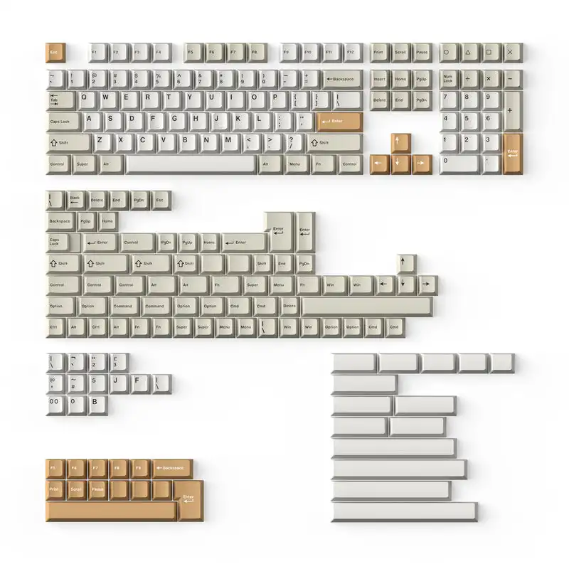 Cherry Profile Double - Shot PBT Full Set Keycaps - Camel