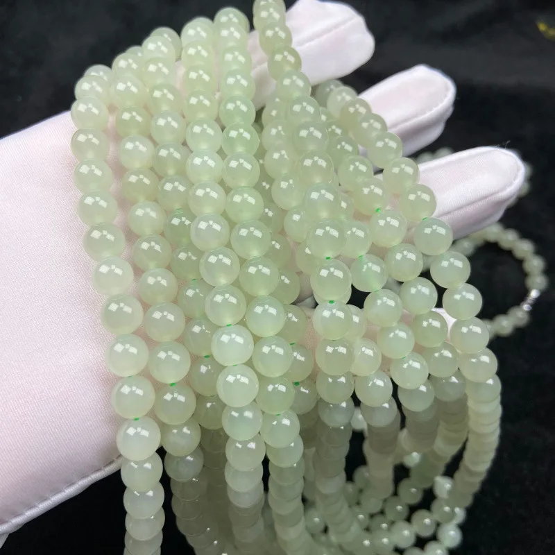 Natural Hetian Jade Necklace Premium 8mm Round Beads Accessories Qinghai Material
Natural Hetian Jade Necklace Premium 8mm Round Beads Accessories Qinghai Material
