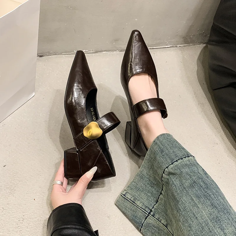 Women's Pointed Toe Mary Jane Pumps Block Heel PU Leather Metal Buckle Slip-On Casual Spring Dress Shoes for Office Daily Wear
Women's Pointed Toe Mary Jane Pumps Block Heel PU Leather Metal Buckle Slip-On Casual Spring Dress Shoes for Office Daily Wear