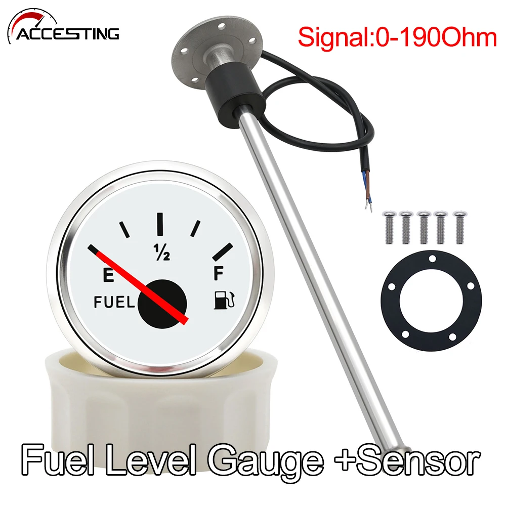 52MM Fuel Level Gauge With 0-190 Ohm Fuel Level Sensor 100-500mm Fit For Car Boat Marine Yacht Fuel level indicator 9-32V
52MM Fuel Level Gauge With 0-190 Ohm Fuel Level Sensor 100-500mm Fit For Car Boat Marine Yacht Fuel level indicator 9-32V