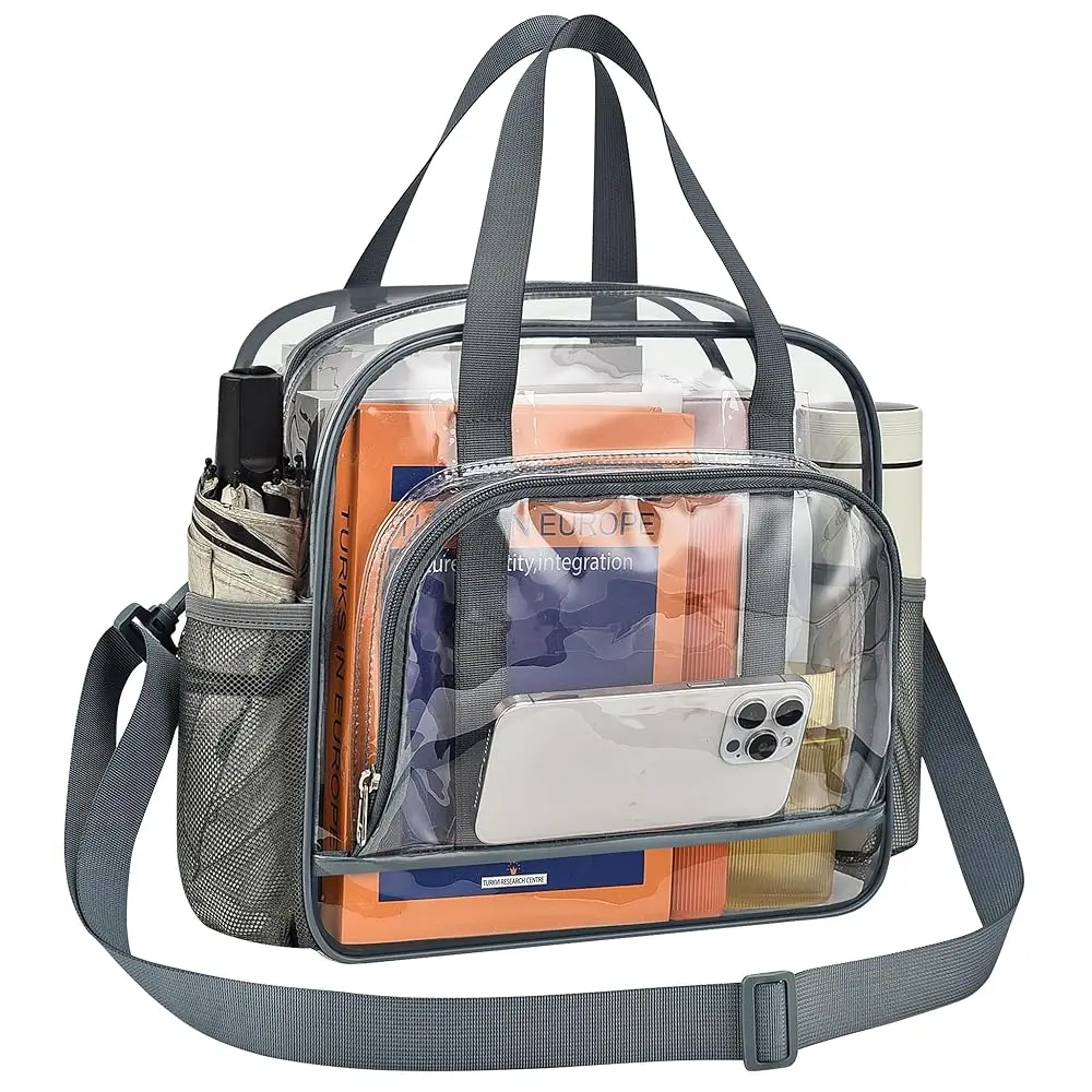 Clear Bag for Stadium Events 12x6x12, Clear Tote Bag with Front Pocket and Detachable Strap for Sports Concert Work
Clear Bag for Stadium Events 12x6x12, Clear Tote Bag with Front Pocket and Detachable Strap for Sports Concert Work