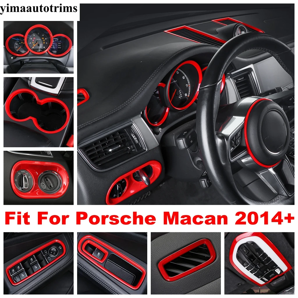 Water Cup / Head Light / Window Lift / Dashboard Frame / Air Vent Trim For Porsche Macan 2014 - 2023 Red Interior Accessories
Water Cup / Head Light / Window Lift / Dashboard Frame / Air Vent Trim For Porsche Macan 2014 - 2023 Red Interior Accessories