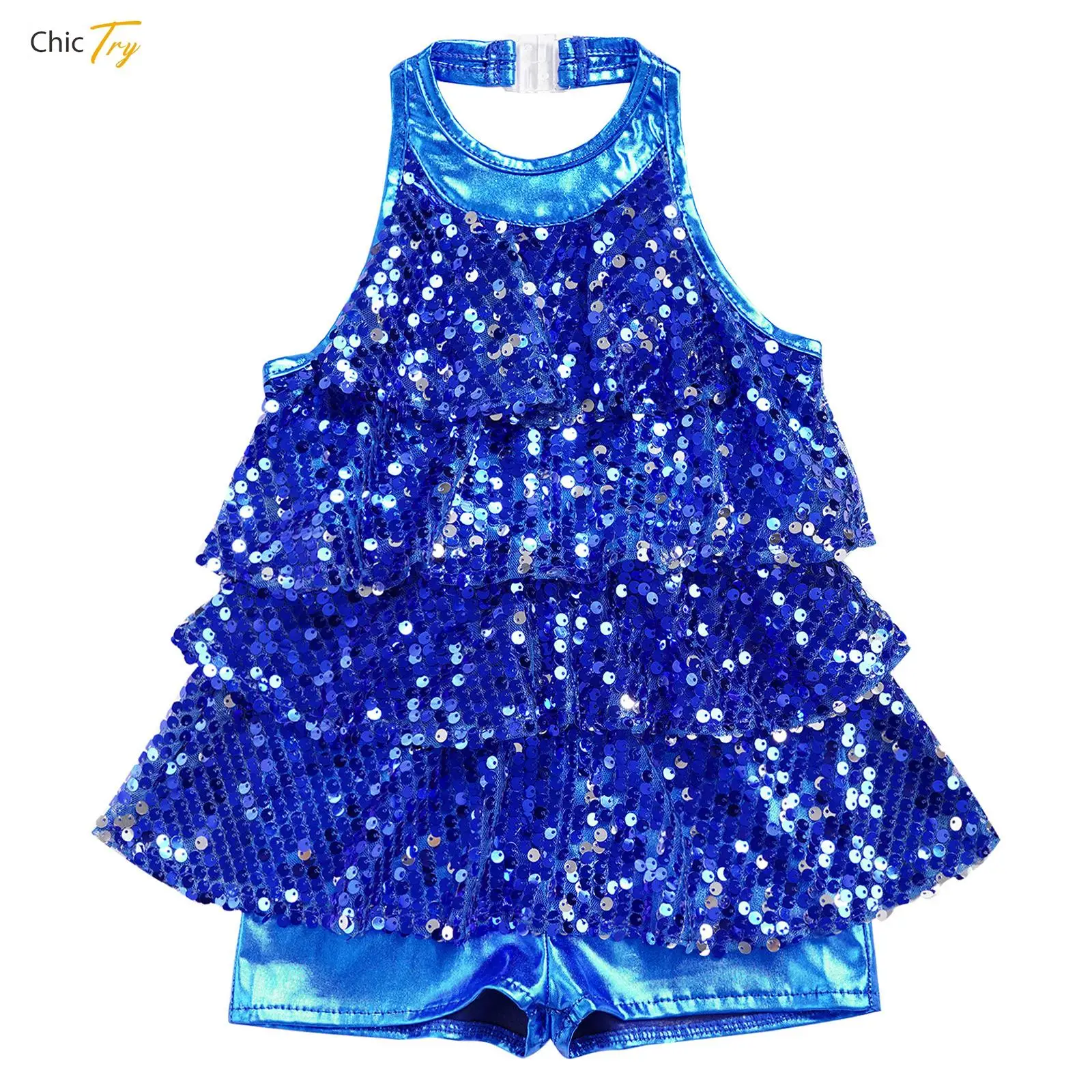 Kids Modern Latin Salsa Samba Rumba Dance Costume Girls Shiny Sequin Halter Ballet Dance Shorty Unitard Dress Jazz Dance Leotard
Kids Modern Latin Salsa Samba Rumba Dance Costume Girls Shiny Sequin Halter Ballet Dance Shorty Unitard Dress Jazz Dance Leotard