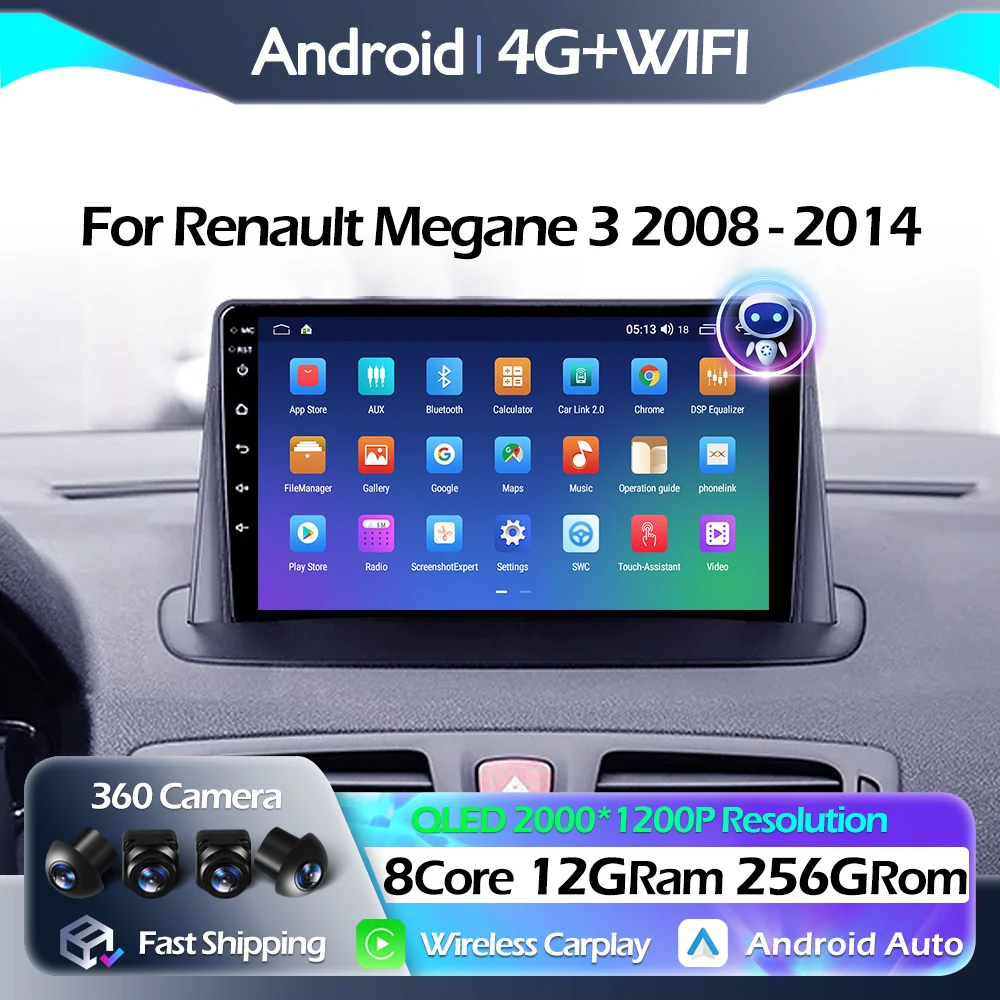 Navigation GPS For Renault Megane 3 2008 - 2014 Car Radio Multimedia Video Player Android Auto Carplay QLED WIFI Bluetooth
Navigation GPS For Renault Megane 3 2008 - 2014 Car Radio Multimedia Video Player Android Auto Carplay QLED WIFI Bluetooth