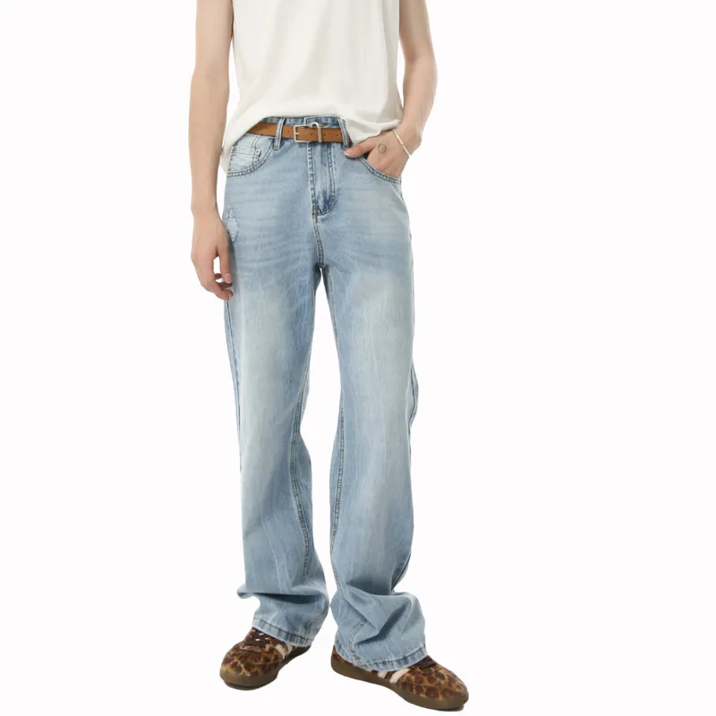SYUHGFA Men's Denim Pants New American Style Hole Design Casual Straight Wide Leg Gradient Color Trendy Male Loose Jeans 2025
SYUHGFA Men's Denim Pants New American Style Hole Design Casual Straight Wide Leg Gradient Color Trendy Male Loose Jeans 2025