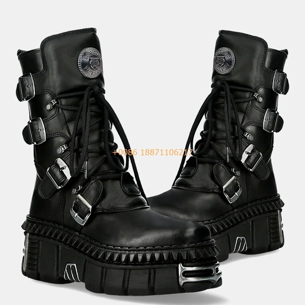 2025 Metal Rock Punk Motorcycle Boots Black Women Sports Casual Knight Boots New Street Rock Belt Buckle Lace-Up Short Boots
2025 Metal Rock Punk Motorcycle Boots Black Women Sports Casual Knight Boots New Street Rock Belt Buckle Lace-Up Short Boots