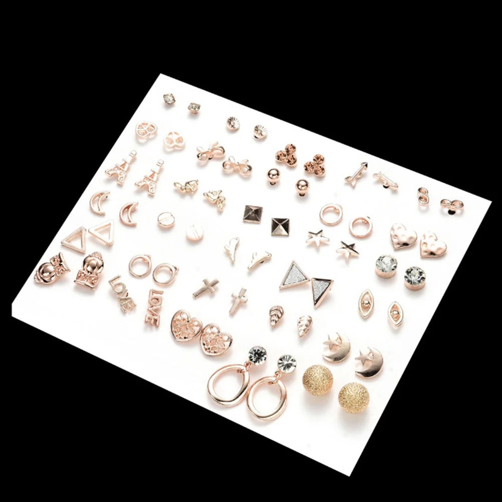 30 Pairs Stud Earrings Set for Women Geometric Moon Animal Star Shape Small and Fresh 
30 Pairs Stud Earrings Set for Women Geometric Moon Animal Star Shape Small and Fresh