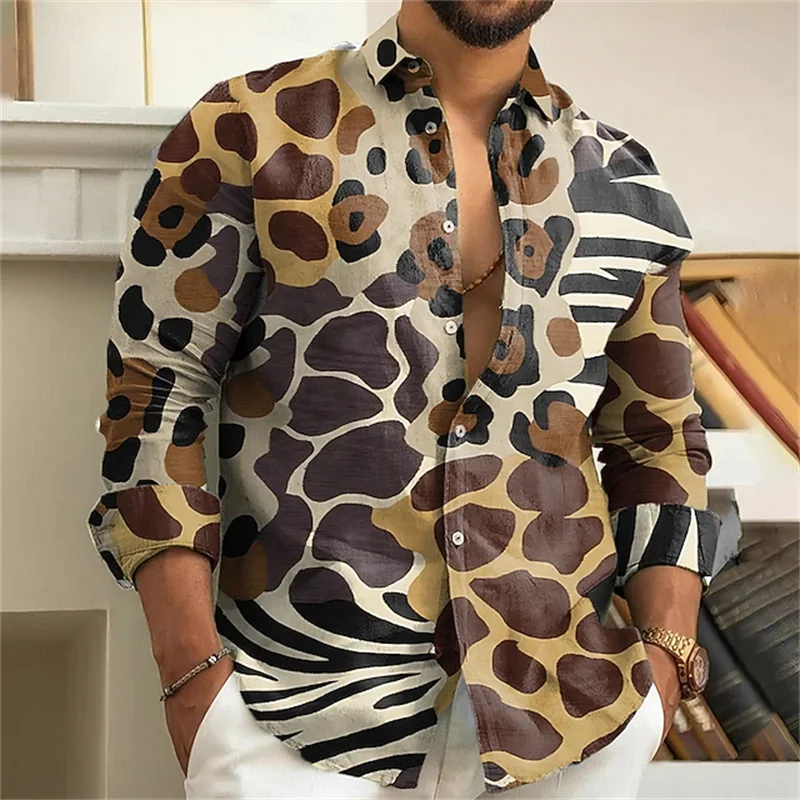 Men's Leopard Zebra Print Shirt Retro Outdoor Casual Holiday Spring and Autumn Lapel 3D Printed Lapel Shirt Blue Purple Brown
Men's Leopard Zebra Print Shirt Retro Outdoor Casual Holiday Spring and Autumn Lapel 3D Printed Lapel Shirt Blue Purple Brown