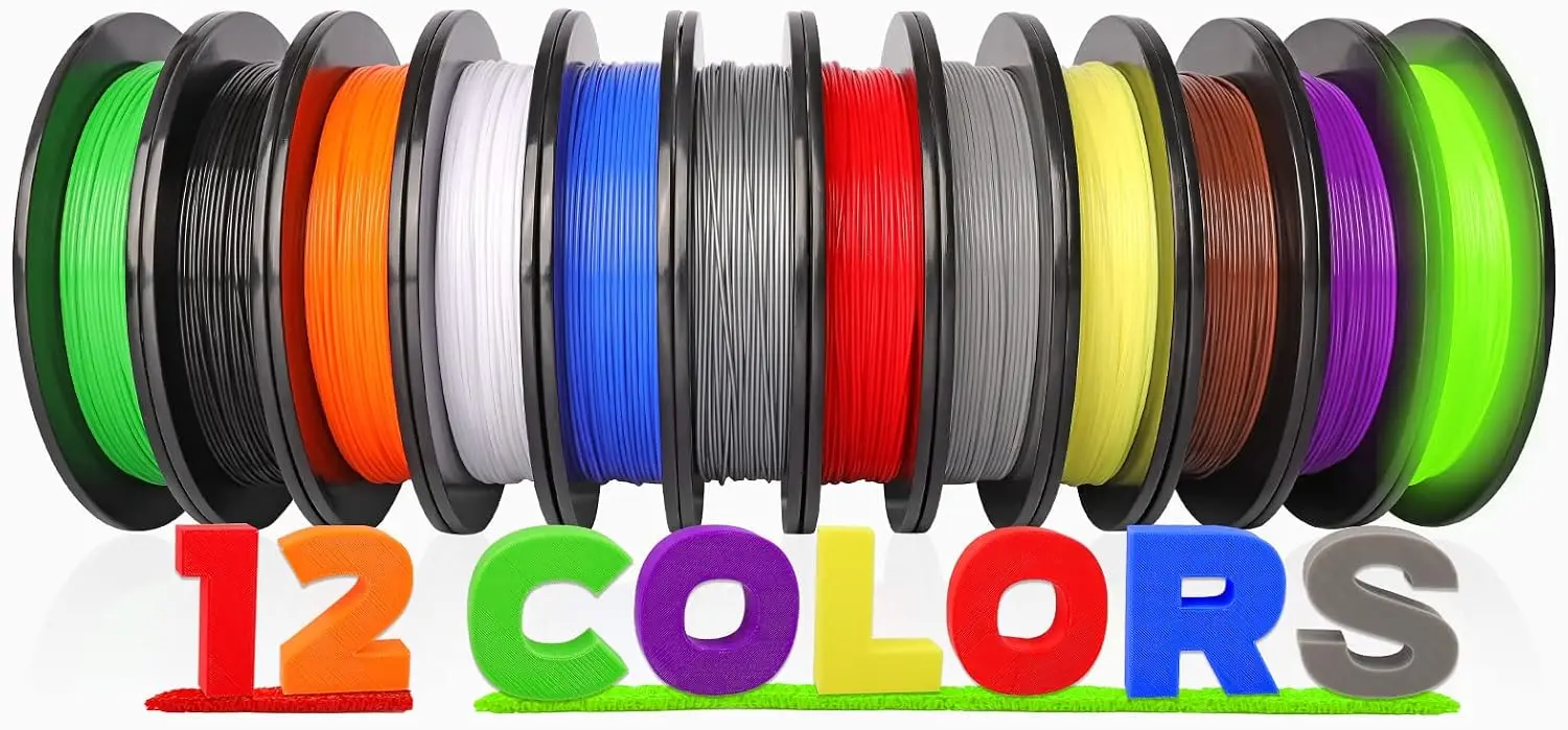 12 Packs PLA Pro 3D Printer Filament 1.75mm, Assorted Colors, 500g per Spool, Total 6kg, Fit for FDM Printers
12 Packs PLA Pro 3D Printer Filament 1.75mm, Assorted Colors, 500g per Spool, Total 6kg, Fit for FDM Printers