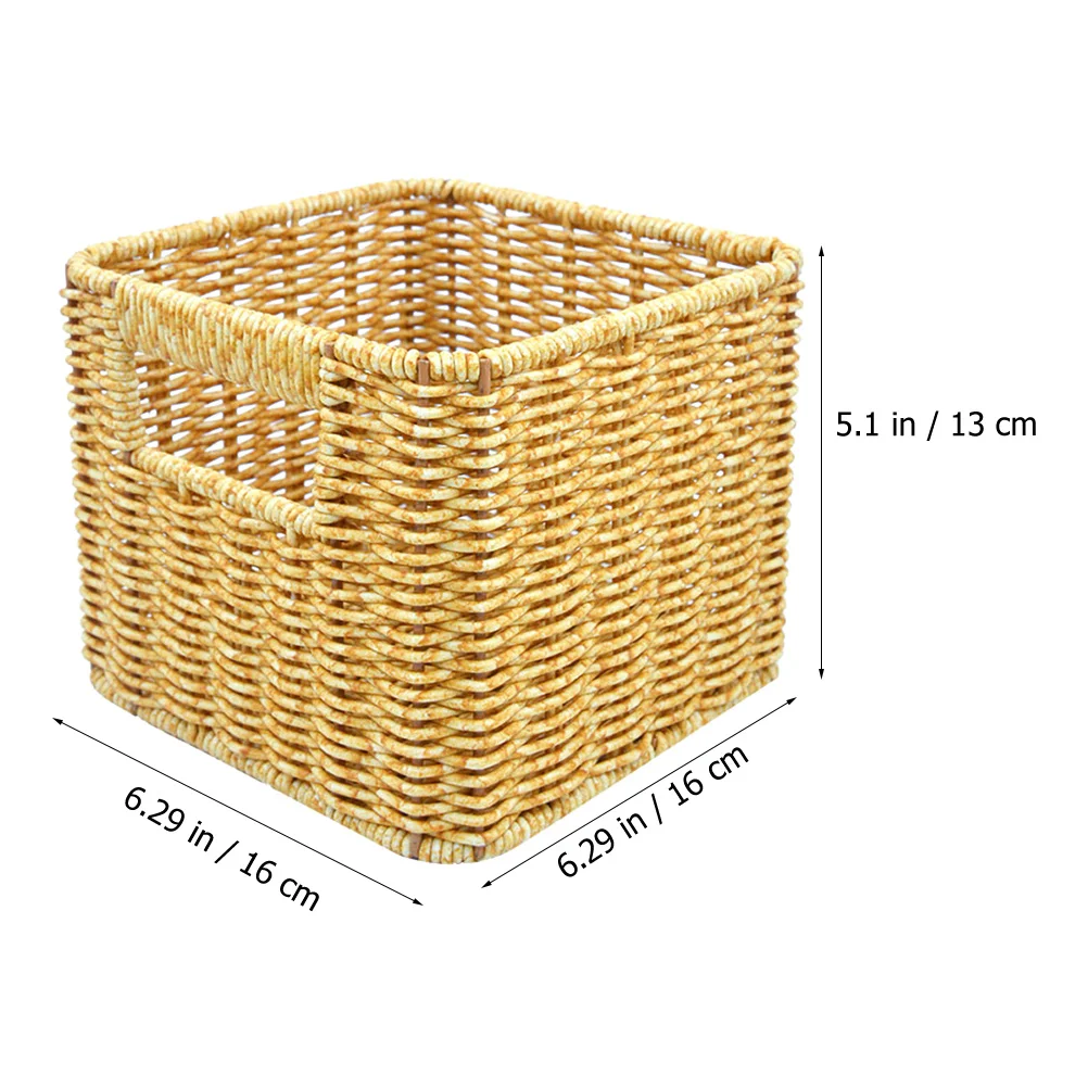 Hollow Handle Imitation Rattan Desktop Sundries Organizer Basket For Clothes Plastic Storage Bin Household Basket
Hollow Handle Imitation Rattan Desktop Sundries Organizer Basket For Clothes Plastic Storage Bin Household Basket