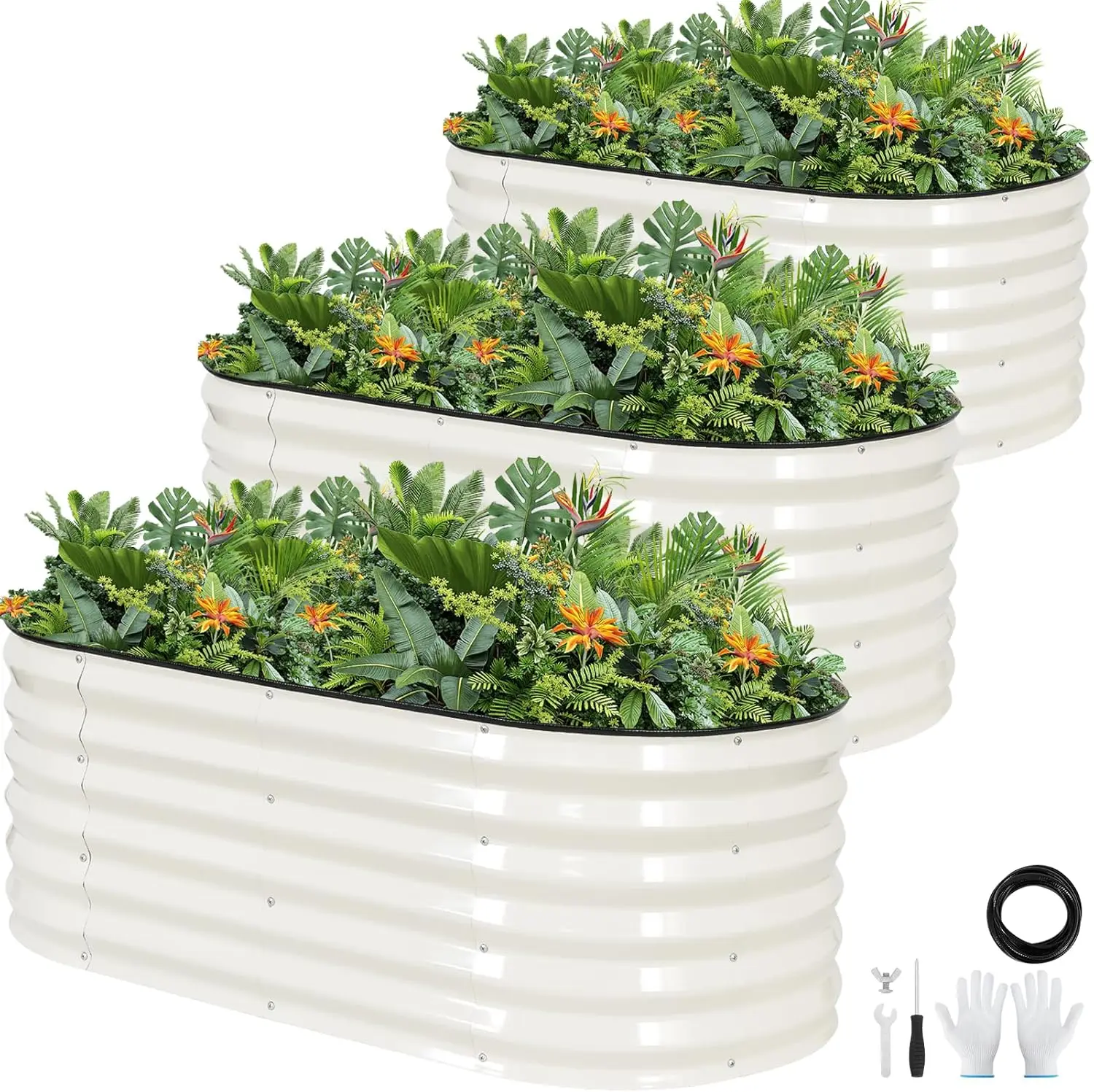 Galvanized Raised Garden Bed Outdoor |17'' Tall Planter Box Outdoor for Deep Root Plants | 3Pcs Raised Bed Kit for Gardening wit
Galvanized Raised Garden Bed Outdoor |17'' Tall Planter Box Outdoor for Deep Root Plants | 3Pcs Raised Bed Kit for Gardening wit