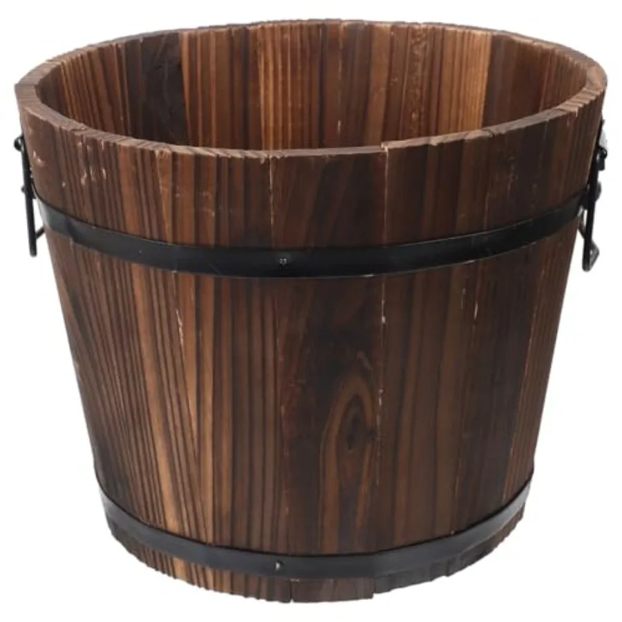 Rustic Wooden Barrels Planters Whiskey Barrels Bucket with Handle Flower Planter Plant Pots Container Water Wishing Well Pail G
Rustic Wooden Barrels Planters Whiskey Barrels Bucket with Handle Flower Planter Plant Pots Container Water Wishing Well Pail G