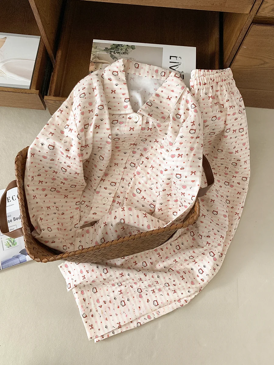 Sweet Cherry Print Cotton Nightgown Women's Long Sleeve Long Pants Home Clothes Double Layer Comfortable Spring Autumn Sl...
Sweet Cherry Print Cotton Nightgown Women's Long Sleeve Long Pants Home Clothes Double Layer Comfortable Spring Autumn Sl...
