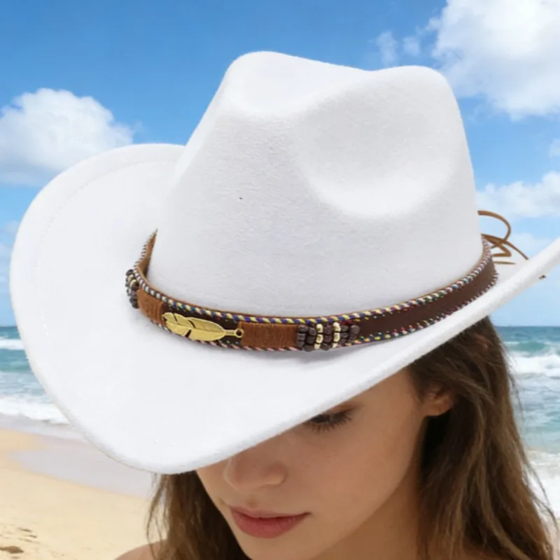 Ethnic Western Felt Hat for Women with Metal Feathers Cultural Events Daily Wear
Ethnic Western Felt Hat for Women with Metal Feathers Cultural Events Daily Wear