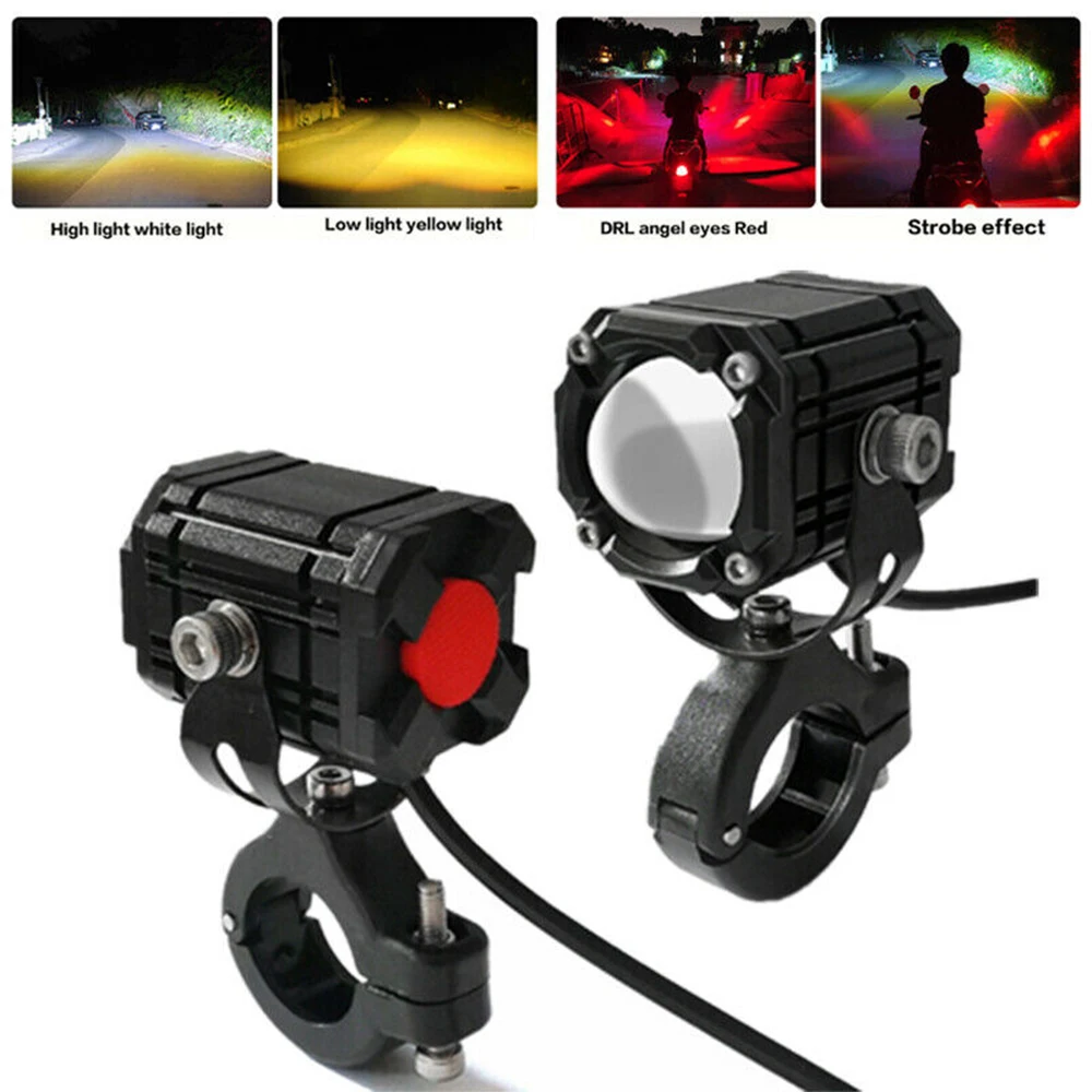 2PCS Universal Motorcycle LED Spotlights Projector Lens Auxiliary Headlight Dual Color Spot Light Moto Driving Fog Lamp for ATV
2PCS Universal Motorcycle LED Spotlights Projector Lens Auxiliary Headlight Dual Color Spot Light Moto Driving Fog Lamp for ATV
