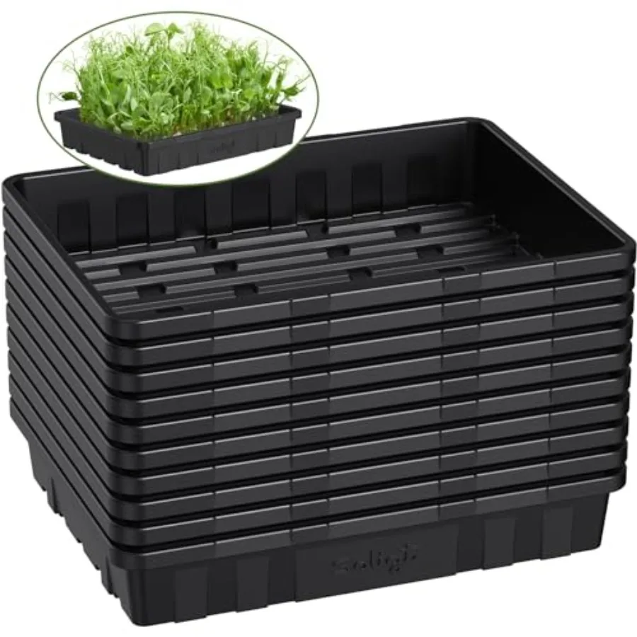 Extra Thick Heavy Duty 10 Pack Seed Starting Trays - Microgreens Growing Trays Seedling Plant Germination Starter Tray Transpla
Extra Thick Heavy Duty 10 Pack Seed Starting Trays - Microgreens Growing Trays Seedling Plant Germination Starter Tray Transpla