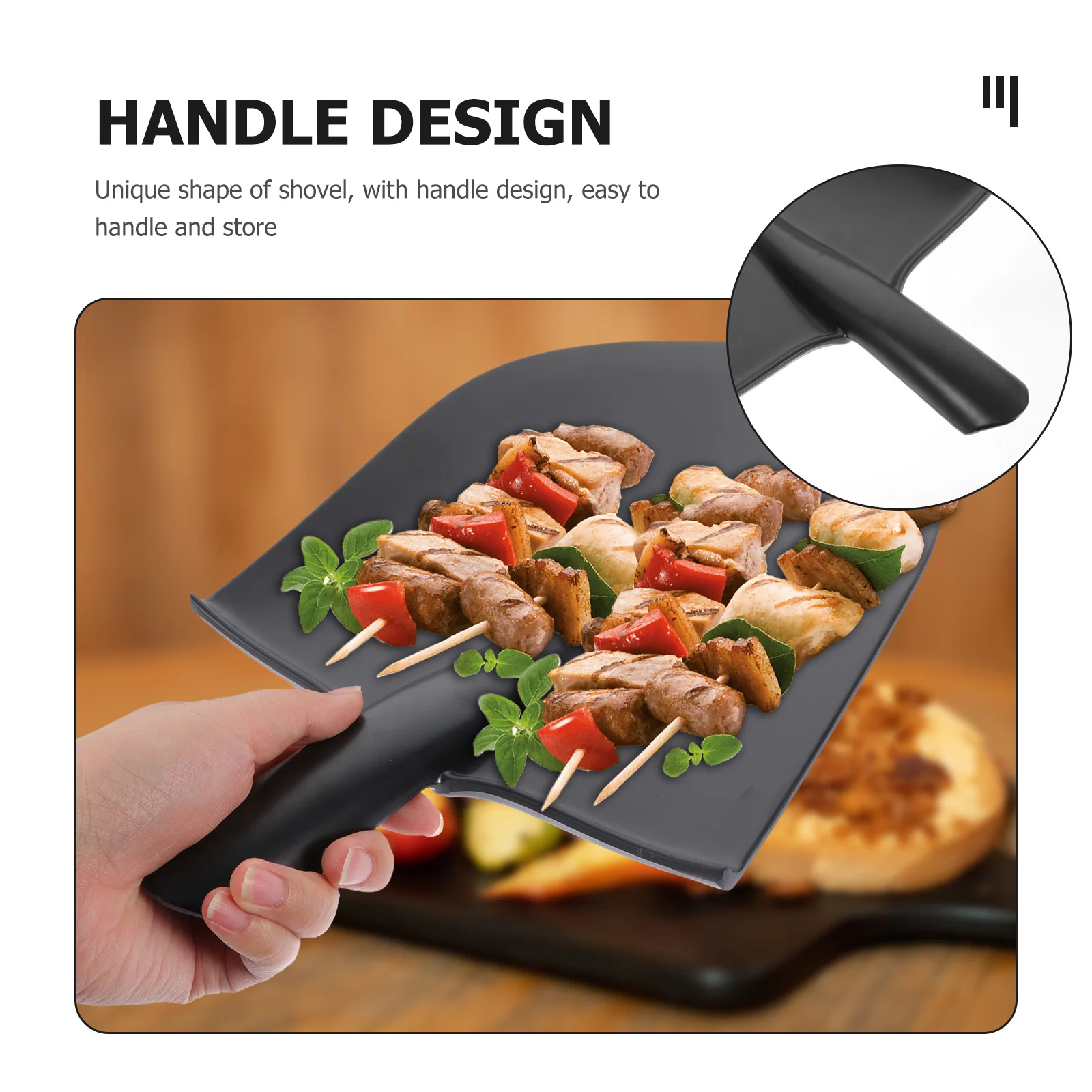 Bbq Plate Melamine Shovel Shape Tray Easy Handle Durable for Outdoor Barbecue Picnic Steak Vegetable Fruit Creative Barbecue 
Bbq Plate Melamine Shovel Shape Tray Easy Handle Durable for Outdoor Barbecue Picnic Steak Vegetable Fruit Creative Barbecue