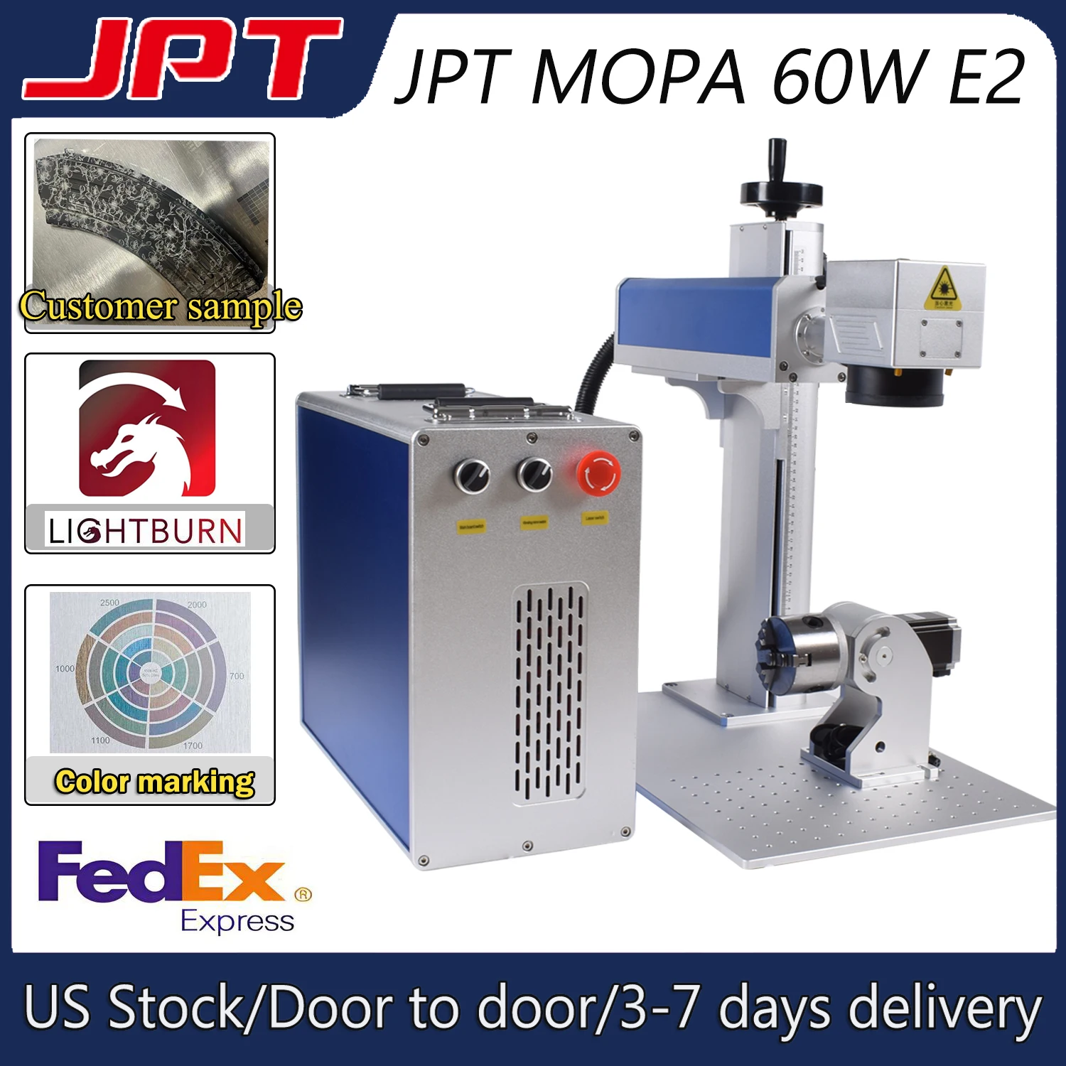 60W E2 JPT M7 MOPA Fiber Laser Marking Machine Metal Stainless Steel Cutting Gold Silver Ring Jewelry Engraving Machine Tax Free
60W E2 JPT M7 MOPA Fiber Laser Marking Machine Metal Stainless Steel Cutting Gold Silver Ring Jewelry Engraving Machine Tax Free