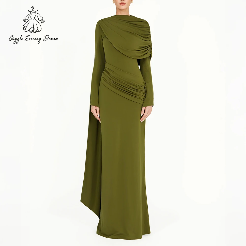 Giggle Solid Color Shawl Maxi Dress for Women High Collar Long Sleeve High Waist Pleats Mermaid Arabic Evening Gowns Customized
Giggle Solid Color Shawl Maxi Dress for Women High Collar Long Sleeve High Waist Pleats Mermaid Arabic Evening Gowns Customized