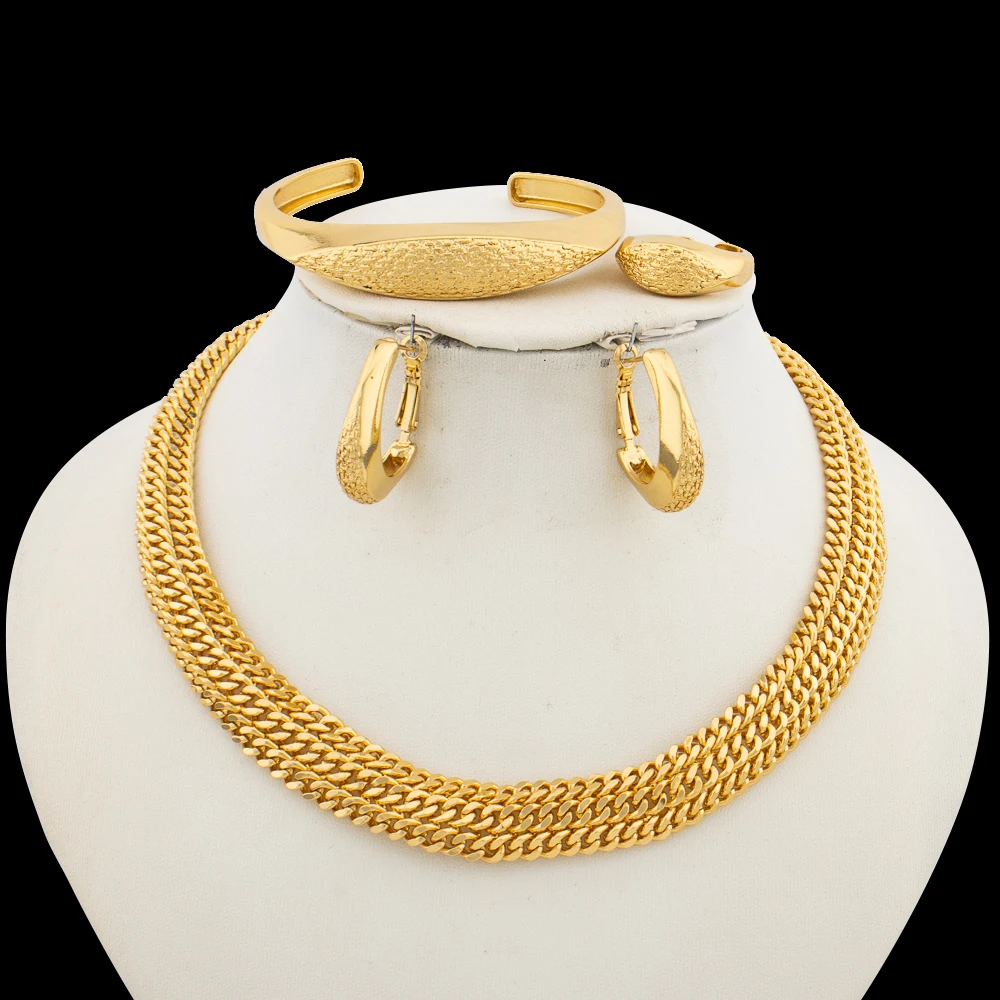 YM 18K Gold Plated Dubai Jewelry Set for Women – Bold Earrings & Trend Necklace, Wedding Party Gift, Elegant jewellery woman ac
YM 18K Gold Plated Dubai Jewelry Set for Women – Bold Earrings & Trend Necklace, Wedding Party Gift, Elegant jewellery woman ac