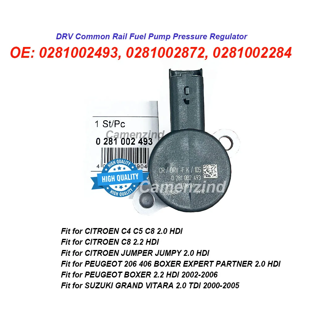 High Quality 0281002493 0281002872 DRV Common Rail Fuel Pump Pressure Regulator For Citroen C5 C8 Peugeot 0281002284 15610-67G00
High Quality 0281002493 0281002872 DRV Common Rail Fuel Pump Pressure Regulator For Citroen C5 C8 Peugeot 0281002284 15610-67G00