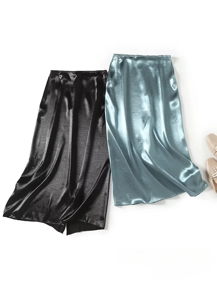 Office Lady Satin Long Skirts Women High Waist Zipper Shiny Silky Straight Skirts Fashion 2023 Summer Elegant Faldas
Office Lady Satin Long Skirts Women High Waist Zipper Shiny Silky Straight Skirts Fashion 2023 Summer Elegant Faldas
