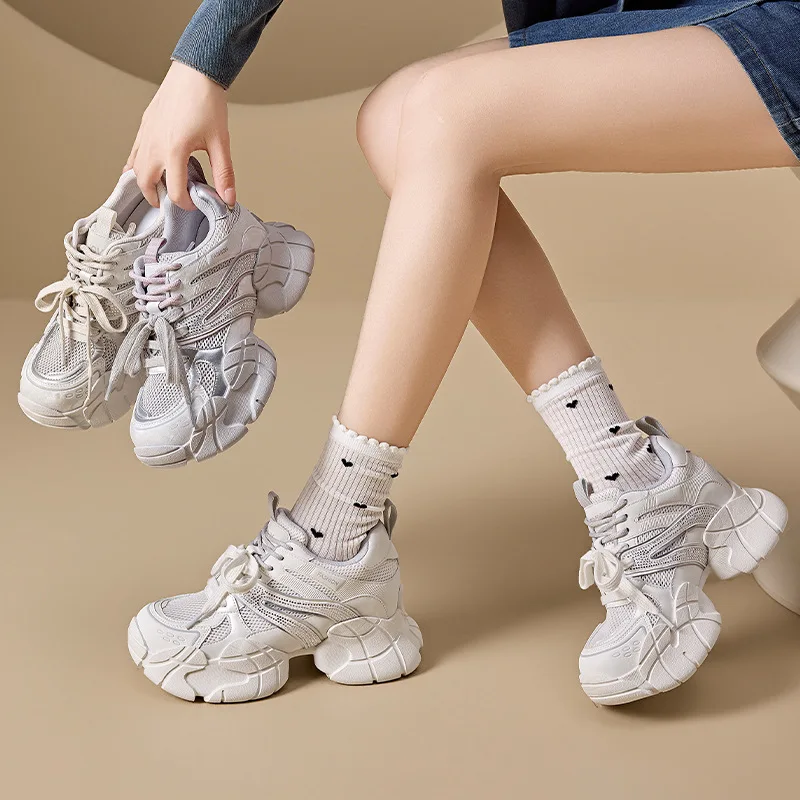 2026 Women Chunky Platform Sneakers Breathable Mesh Dad Shoes Lightweight Lace Up Height Increasing Casual Walking Shoes
2026 Women Chunky Platform Sneakers Breathable Mesh Dad Shoes Lightweight Lace Up Height Increasing Casual Walking Shoes