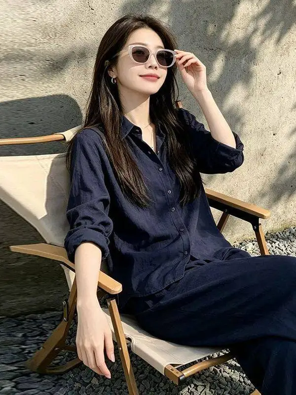 Laoqian Style Cotton Linen Two-Piece Set Summer Fashion Sun Protection Loose Fit V-Neck Shirt High Waist Pants Women's Ensemble
Laoqian Style Cotton Linen Two-Piece Set Summer Fashion Sun Protection Loose Fit V-Neck Shirt High Waist Pants Women's Ensemble