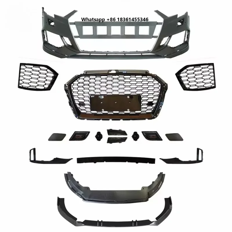 For A3 High Quality Front Bumper with Grille for RS3 PP Material 2017-2019 Year STLF RS3 Car Accessories Auto Body Kit
For A3 High Quality Front Bumper with Grille for RS3 PP Material 2017-2019 Year STLF RS3 Car Accessories Auto Body Kit